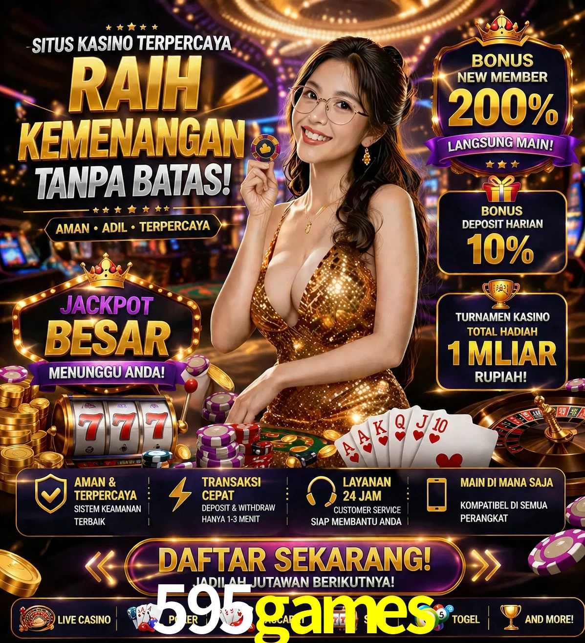 Roleta e blackjack 595games